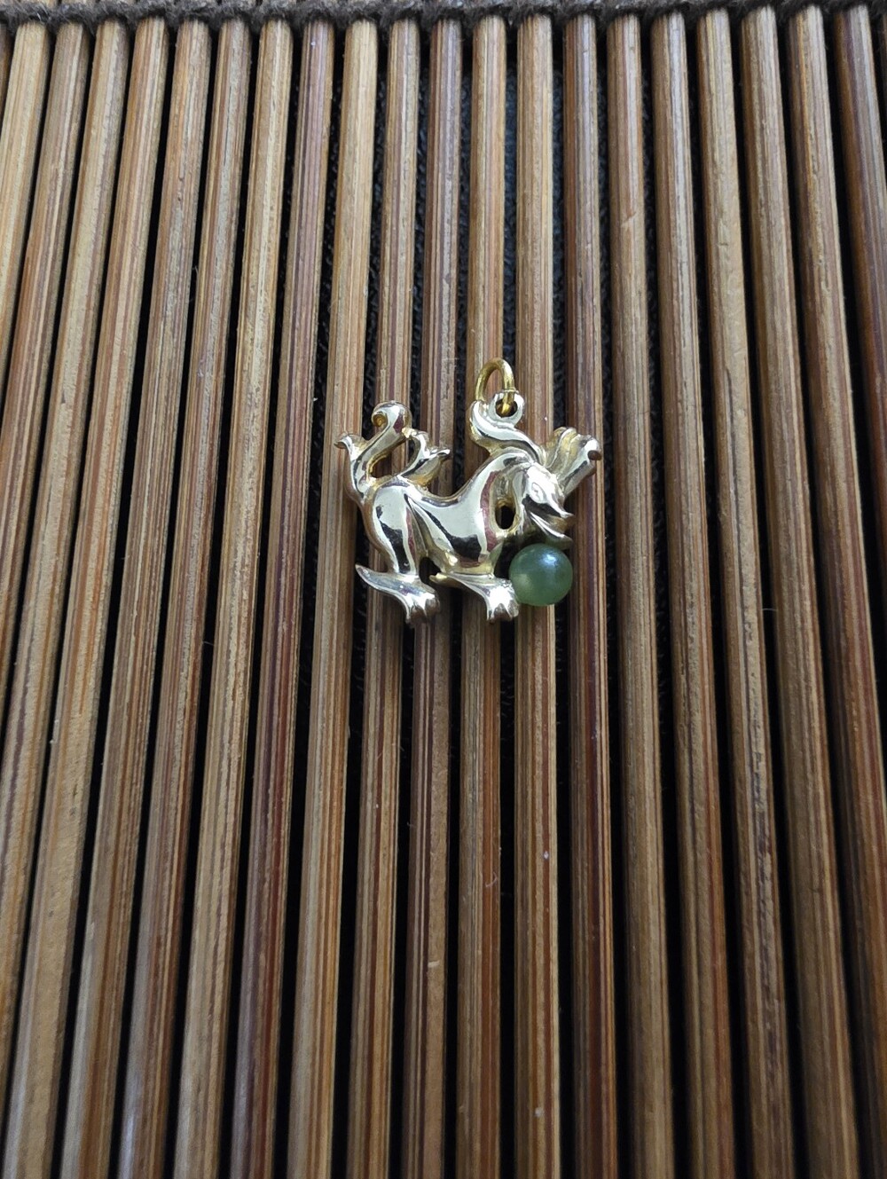 14k Dragon Yellow Gold Charm, Pendant (Vintage)